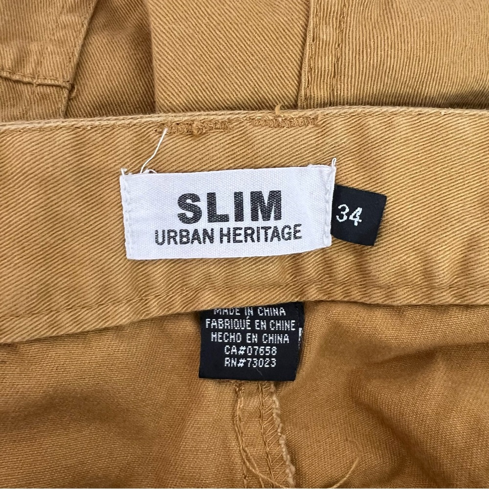 Urban Heritage pants cargo work style pants brown Tan Slim Pants - Picture 9 of 11